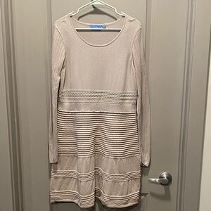 Simply Vera Vera Wang Sweater Dress Tunic XL Tan Removable Cami Minimalist